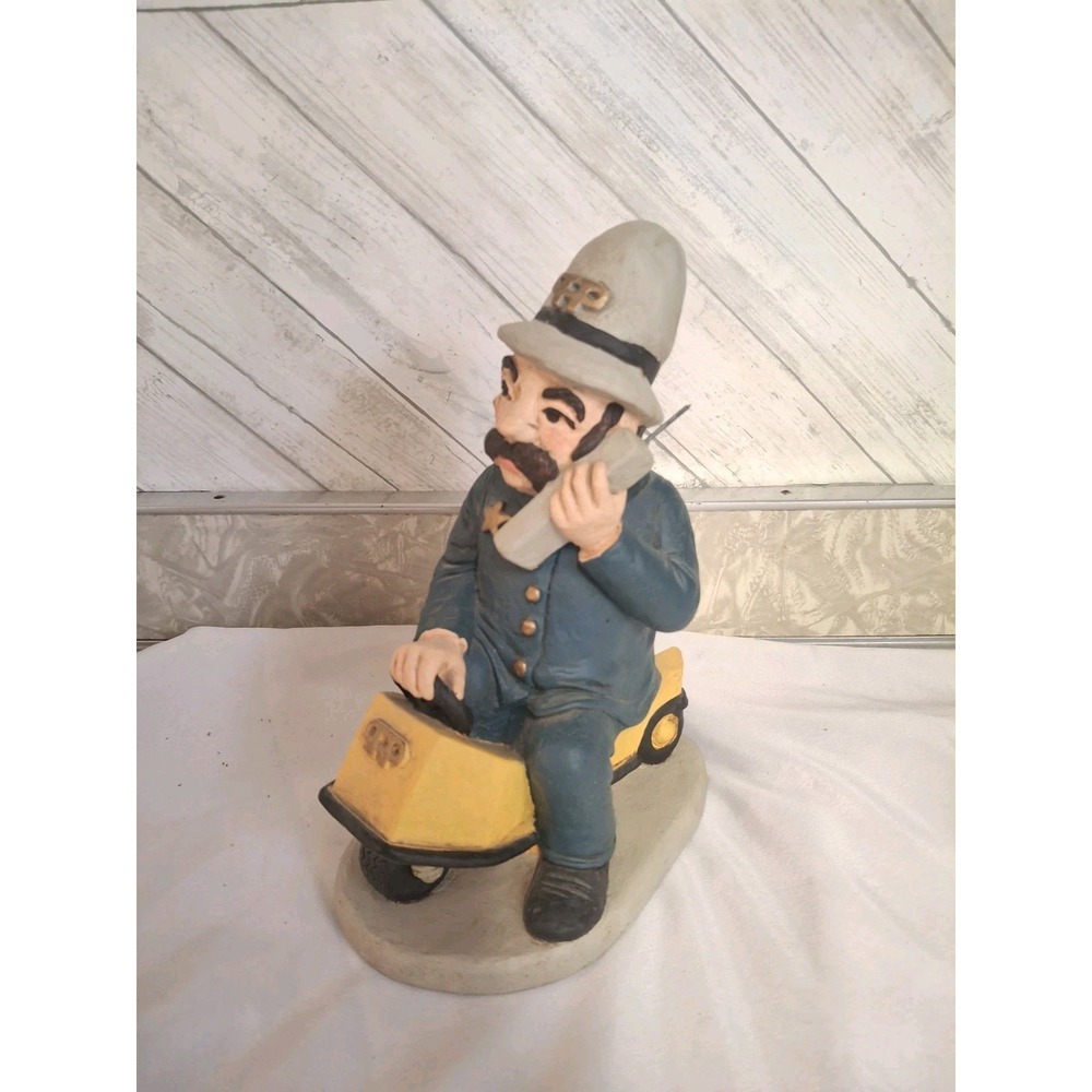 California Plant Protection "Bobby" Police on Trike w Phone Figurine 1980s VTG